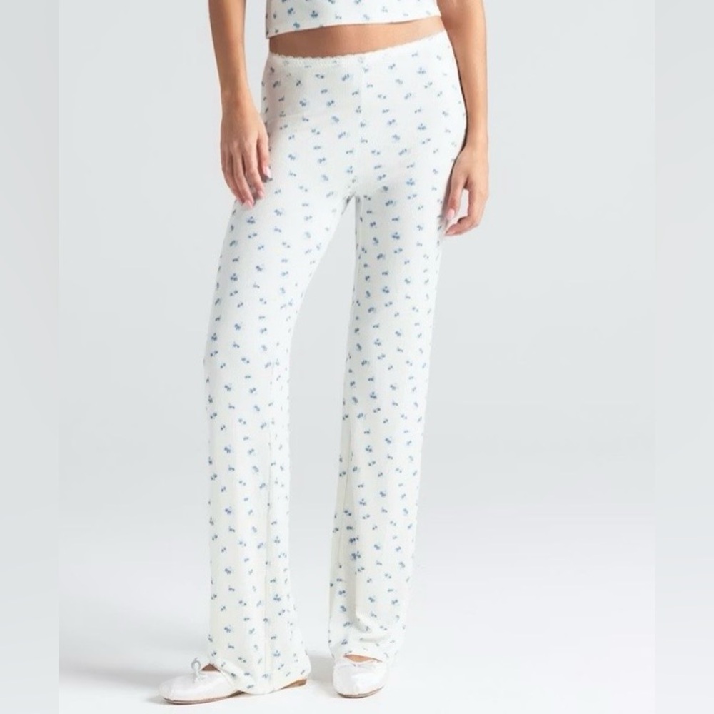 NWT Skims Soft Lounge Lace Pant in Blue Garden Print size 2X